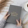 Customizable Gold Edge Cream Linen Fabric Gratitude Journal Happiness Eco Notebook A5 Self Care Journal English Version Diary