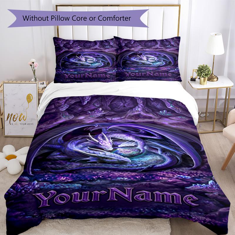 Illustrazioni Gotica Personalizza il tuo nome Set Biancheria da Letto Copripiumino Traspirante con Federe Decorazione per la Casa Regalo di Compleanno