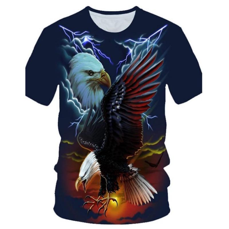 Men's Trendy T-shirt Loose Same 3D Printed Clothes Student Short Sleeved T-shirt