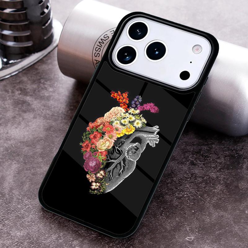 HUMAN ANATOMY heart flower Phone Case for iPhone 17 16 15 Pro Max Air 14 13 12 11 Plus Shockproof Cover