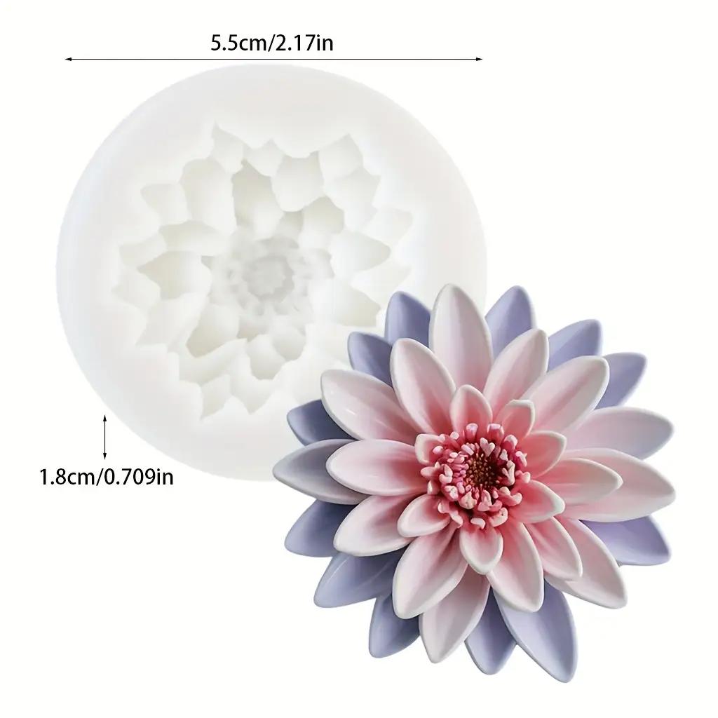 

1 Lotus Mold - with Pink Petals, Lavender Layer - Non-Stick, Easy to Release - for Candle Making, Soap, Resin, Plastelicate Petal Details, DIY En