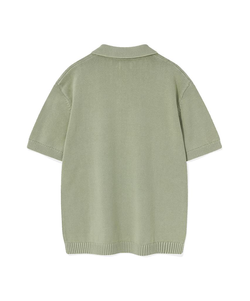WACKY WILLY Vintage Washed Collared Knit Green