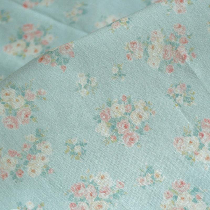 50x145cm Cotton Fabric with Abstract Floral Oil Painting Print, Daisy Wildflower Pattern Cotton Cloth for DIY Sewing Curtain