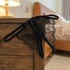 Low Waist Bow Mesh Lace Panties Hollow Lace Underpants Breathable Thin Belt Thong  Women