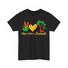 Peace Love Juneteenth T-Shirt, June 19th American African Women Men T-Shirt