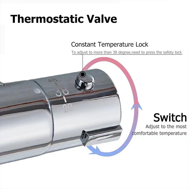 Thermostatische Duscharmatur Mischventil Thermostatische Duscharmaturen Badewannenarmatur für Badezimmer
