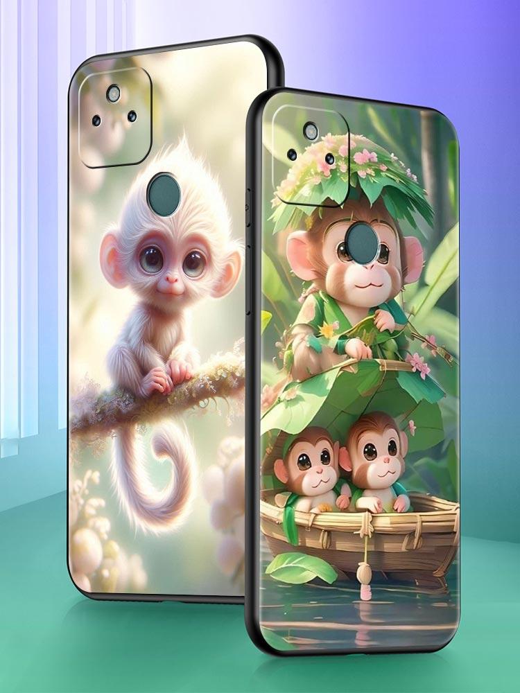 Monkey And Banana Phone Case Cover for Google Pixel 10 9 8 7 6 9A 8A 7A 6A Pro Shockproof Soft TPU 10 Pro XL Shell Fundas Capas