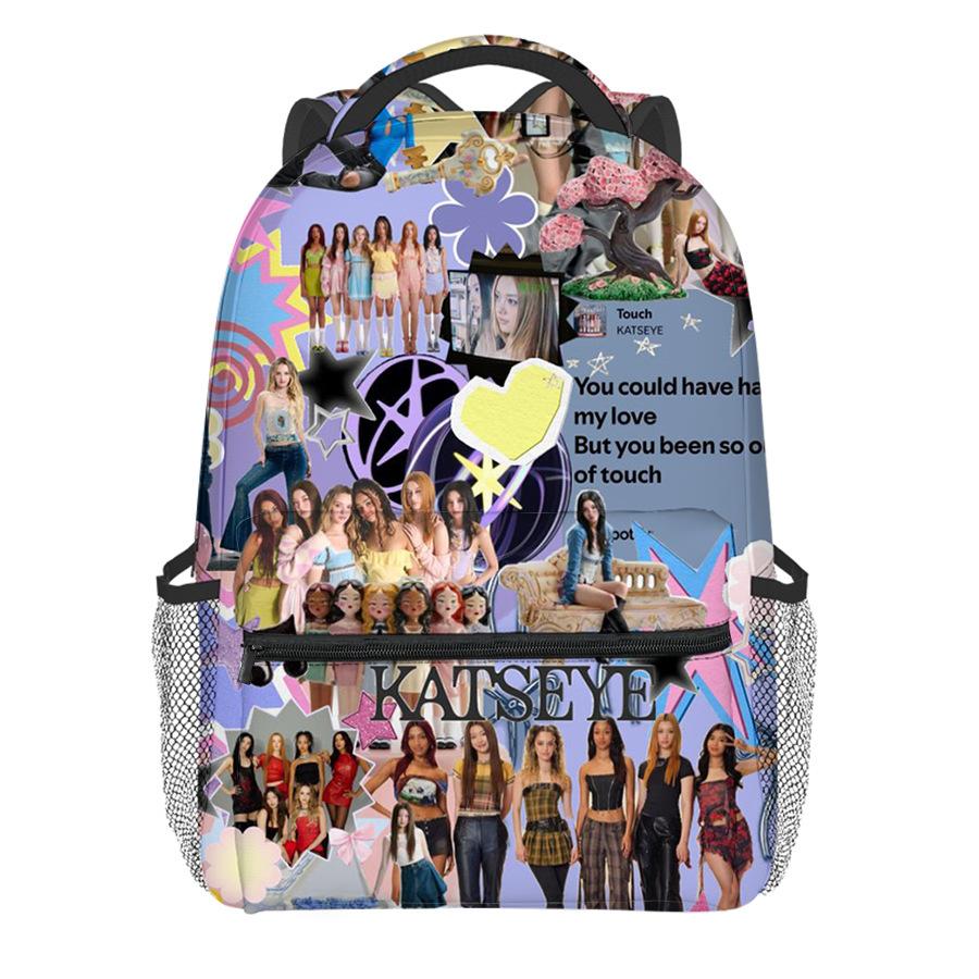 Luxury Popular Novelty Kpop Katseye student Bookbag Notebook Backpacks 3D Print Oxford Waterproof Boys/Girls Travel Backpacks