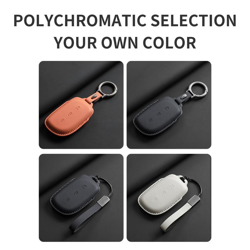 Car Key Case Cover For Lynk & Co Z20 900 Z10 Leather Car Remote Key Case Cover Car Keychain Protector Shell Garnish Accessories