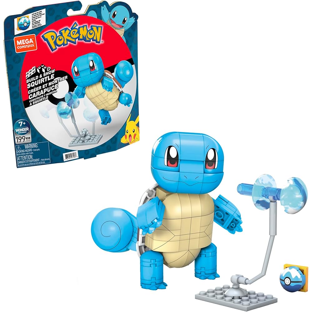 Mega Construx Pokmon Big Series Squirtle Building Set 199 Pieces Age 7+