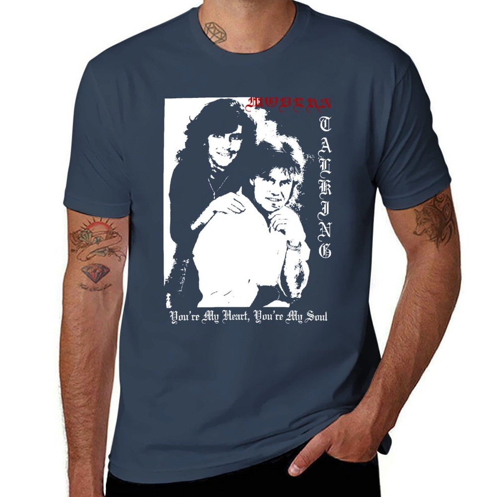Modern Talking Black Metal Style Tshirt Large Size Basic Casual Tshirt S