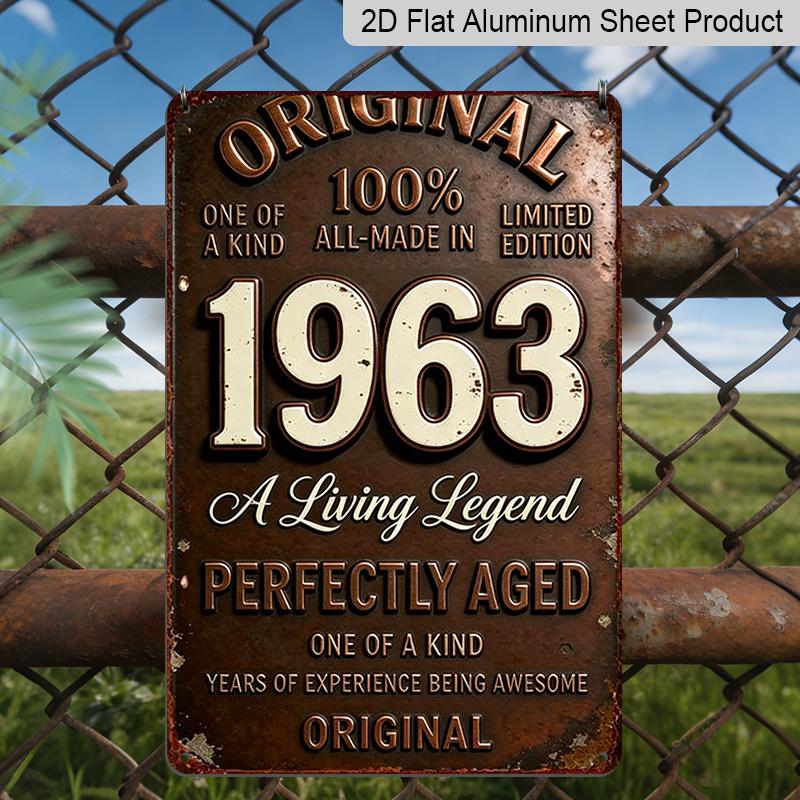 

2D Flat 1pc, 1963: A Living Legend – Perfectly Aged, One-Of-A-Kind Original, Metal Sign, Dimensions (8*12 Inches) Decorative Artwork for Rooms 20*30cm