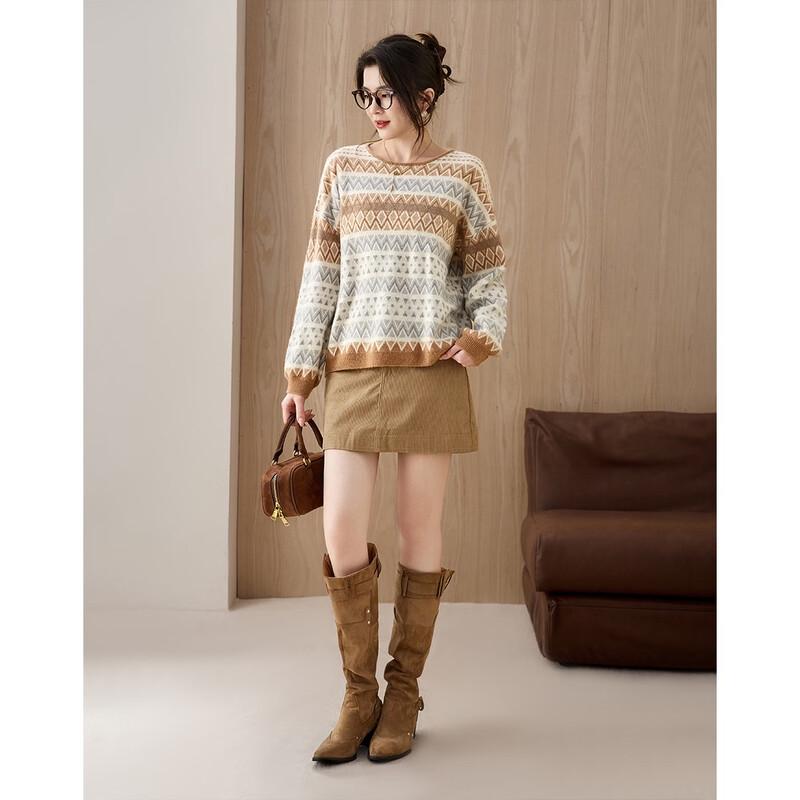 Women's Fair Isle Jacquard 100% Sheep Wool Sweater