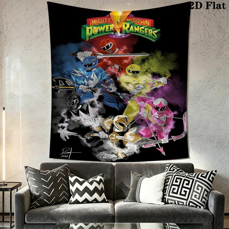 Power Rangers 2D Flat Adventure Tapestry Tapestry Background Cloth Wallmounted Atmospheric Background Cloth Work Of Art Wall Covering Decoration