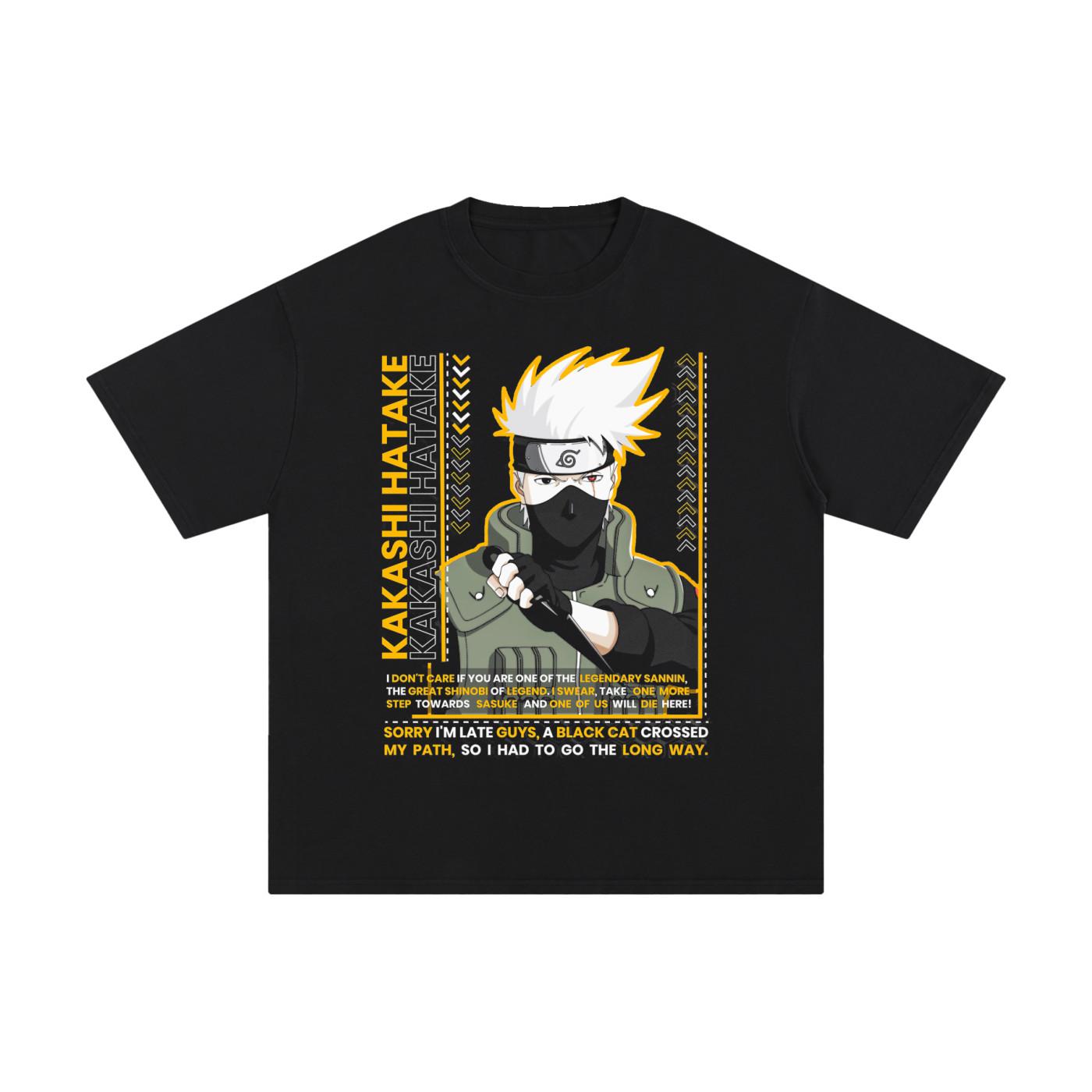 Kakashi Hatake Naruto Anime Graphic Tee Oversized T-Shirt Japanese Streetwear. S