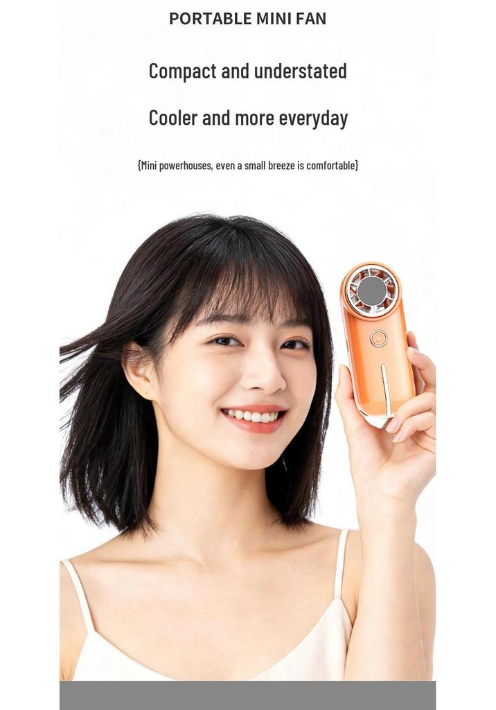 Handheld High-Speed USB-Charging Portable Fan with Digital Display and Strong Turbine Wind
