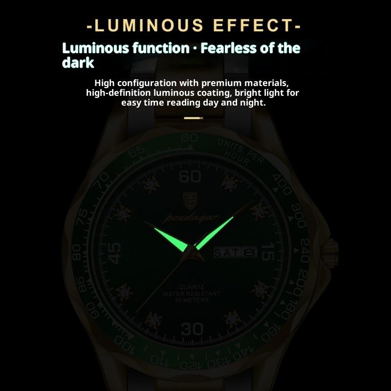 Top Brand Luxury Men's Watch New Waterproof Steel Band Quartz Waterproof Luminous Wrist Watch