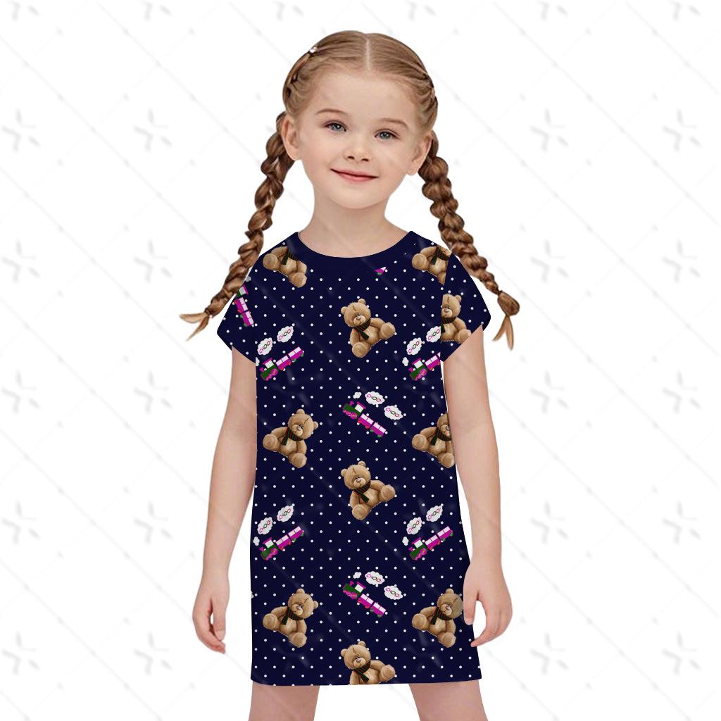 MIRA Kpop Demon Hunter Girl Cosplay Nightgown with Cute Bear & Train Design