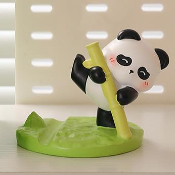 Creative Panda Resin Phone Stand Cartoon Desktop Portable Tablet Stand Home Cute Fun Ornament Gift Cartoon Panda Ornament