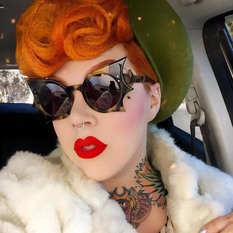 2024 Hip-Hop Bat Sunglasses for Women - Trendy European & American Style Festival Party Accessory