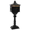 Standing Mailbox with Storage Black 42.5 X 29.5 X 117 Cm