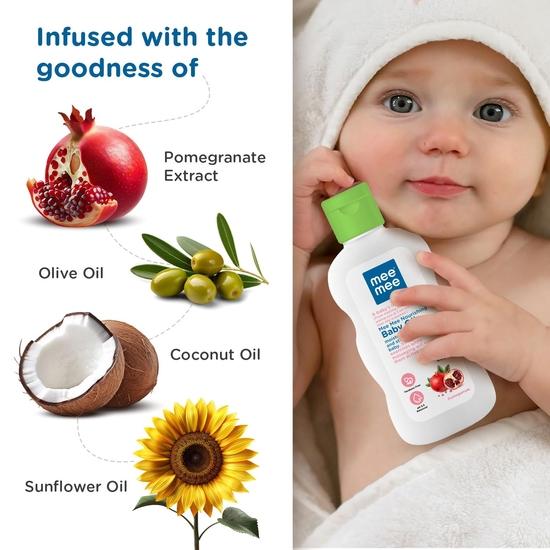 Mee Mee Baby Oil with Fruit Extracts/Moisturising Baby Lotion with Fruit Extracts (Baby Oil - 200ml)