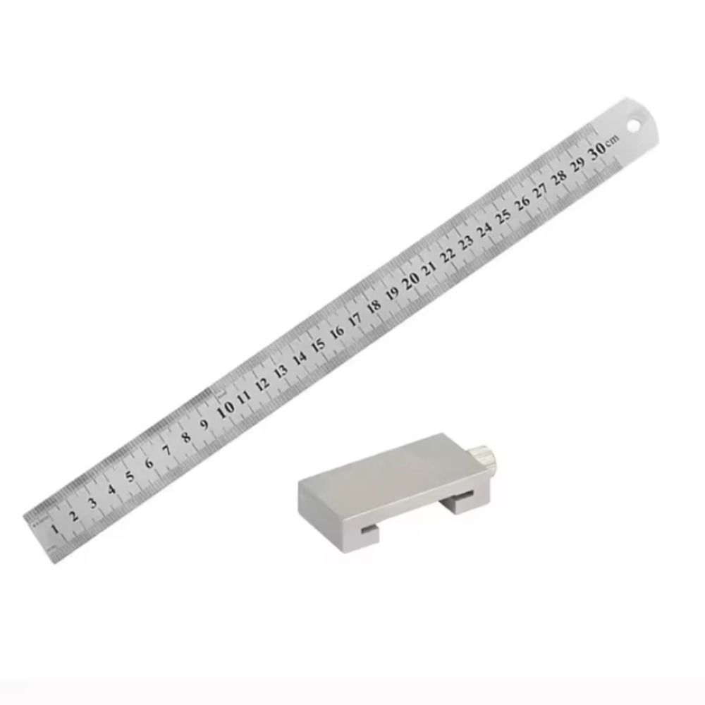 Metal Carpenter Straight Ruler Gauge Clear Scale Positioning Woodworking Square Carpentry