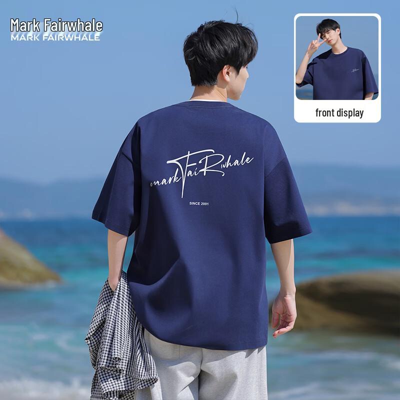 

Mark Fairwhale Men s 2026 Summer Loose Fit Heavyweight Cotton Short-Sleeve T-Shirt 3XL