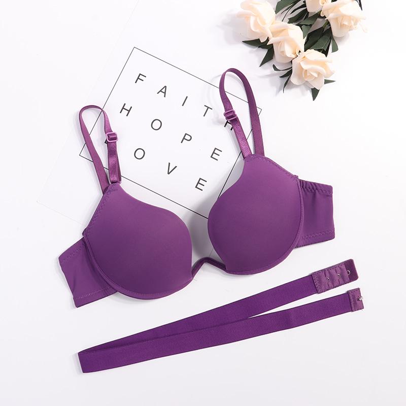 Sexy Womens Lingerie with A Deep U-neck Push Up Bra U Shaped Sexy Strapless Bra Thin Half Cup Underwear Beauty Back