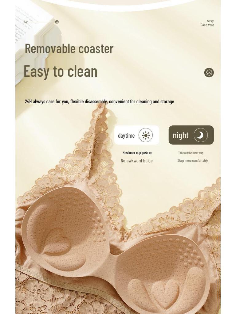 Sommer Svart Blonde Ryggløs Slim Fit Camisole: Kvinners Sexy BH uten spiler