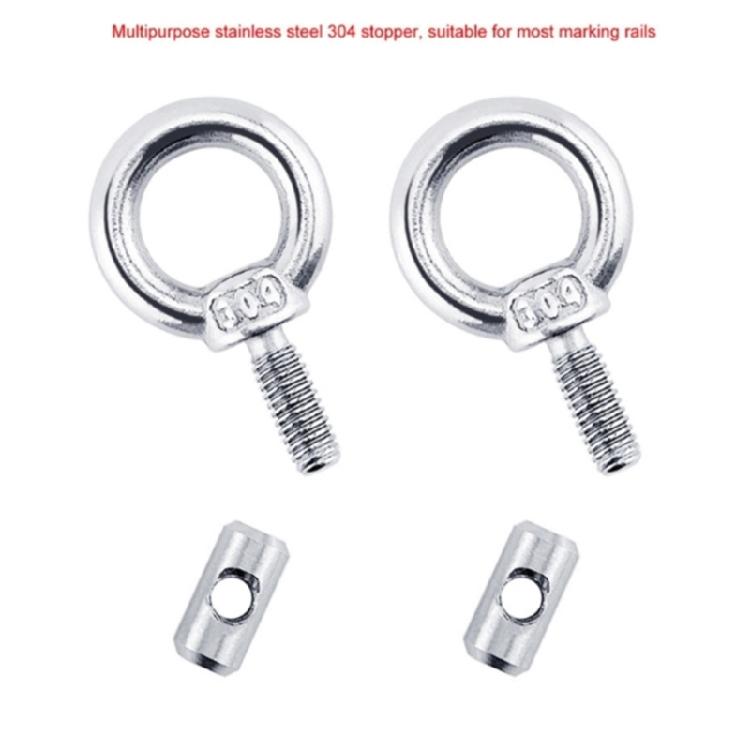 Awning Rail Stoppers 6mm Stops Motorhome Campervan Campers Stainless Steel Parts Awning Rail Stopper with Carabiners