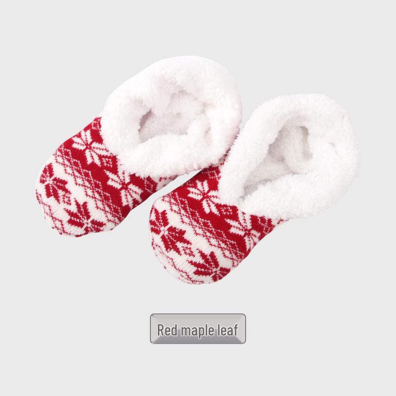 American Style Lambswool Non-Slip Indoor Slipper Socks for Adults - Winter Velvet Floor Socks