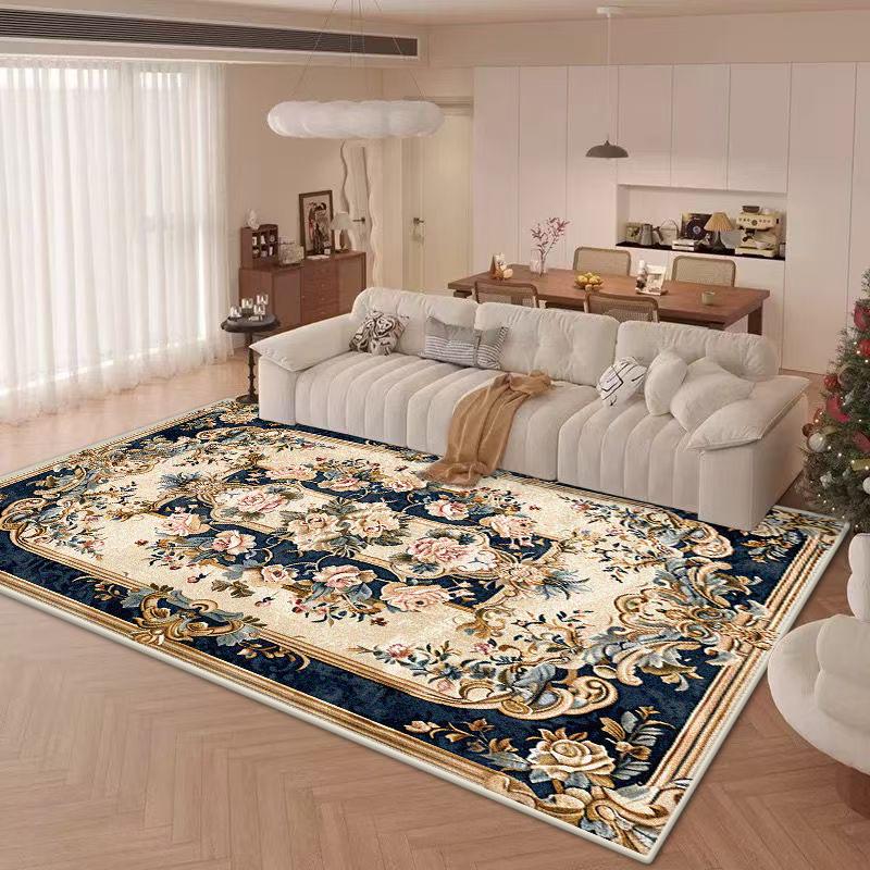 Luxury Big Size Decorative Rug for Living Room Floral Design Cute Girl Room Decor Carpet Soft Non-slip Mat for Kids Washable