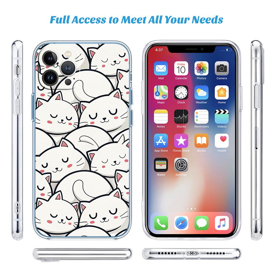 Cat Kitten Cute Transparent Phone Case for Samsung Galaxy A04 A04S A14 A23 A34 A54 M23 M33 M52 M53