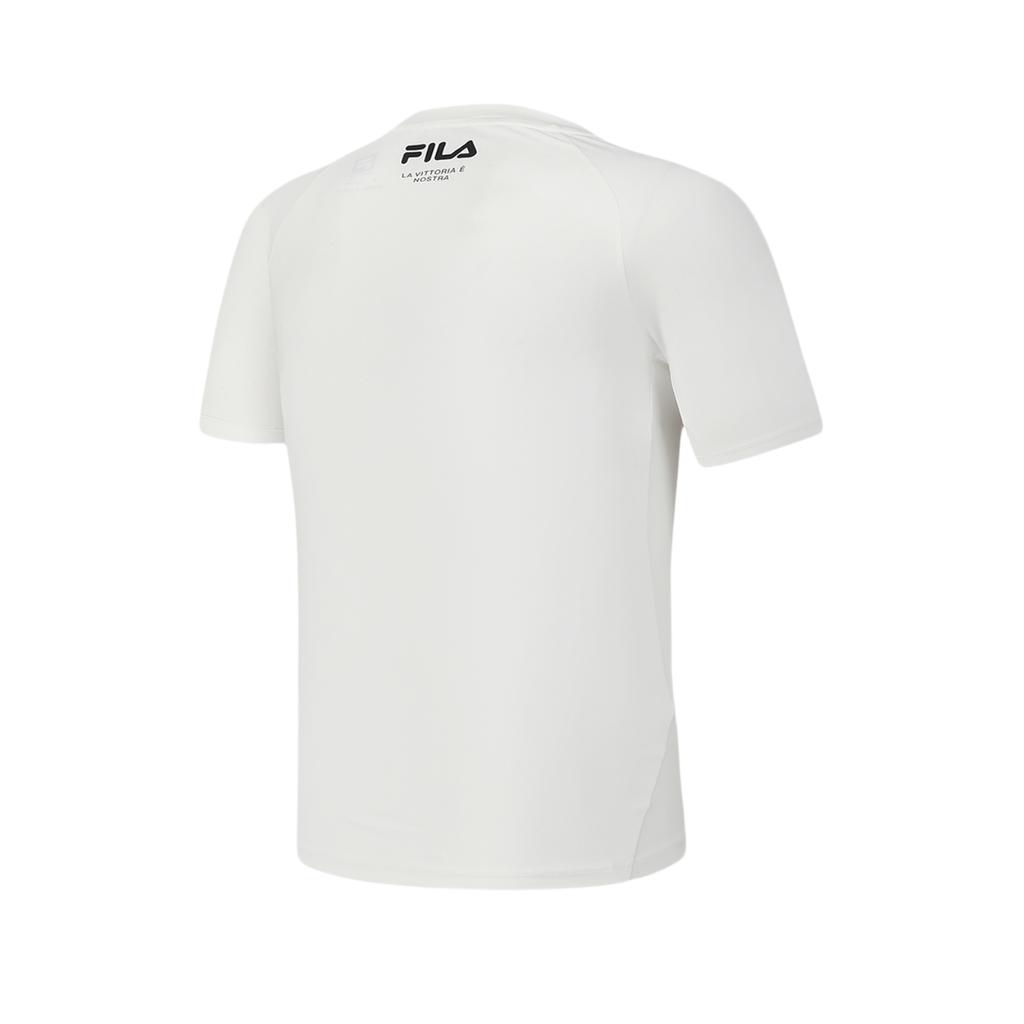 FILA Fitted Running Training Short Sleeve T-Shirt Men tops Starlight-White A11M421121FWT