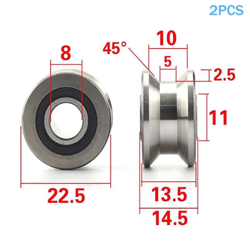 

U22 T22 Shaped Groove Track Pulley Bearing Sliding Rollers For Industrial Furniture Drawer Door Smooth Rail Movement