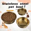 Ciotole per Cibo per Cani e Gatti in Acciaio Inossidabile Placcato Oro Ispessite Resistenti con Ampia Apertura per Facile Pulizia Articoli per Animali Domestici.