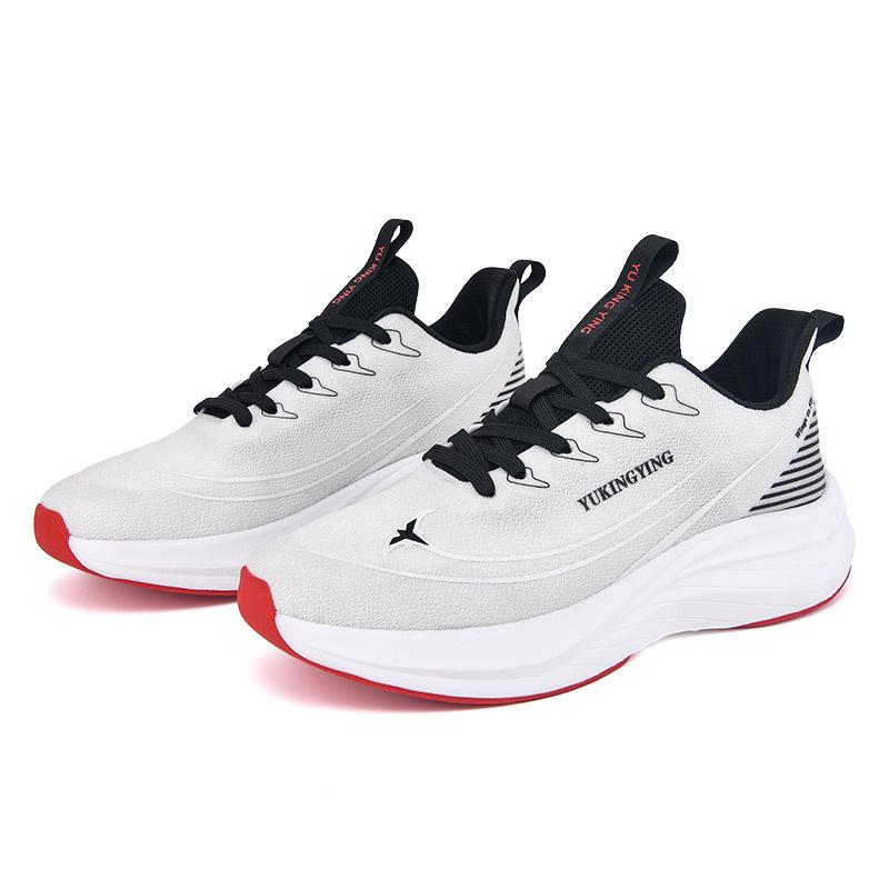 

Сверхлегкая парная обувь, спортивная обувь, сетчатая поверхность с карбоновой пластиной, износостойкая, дышащая и легкая, студенческие кроссовки для бега, повседневная обувь 45 белый