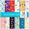 12 Blätter/Packung Materialpapier für den Lehrertag Scherenschnitt-Geschenk Außenverpackung Rückseite Scrapbook-Karte Personalisierter Notizblock