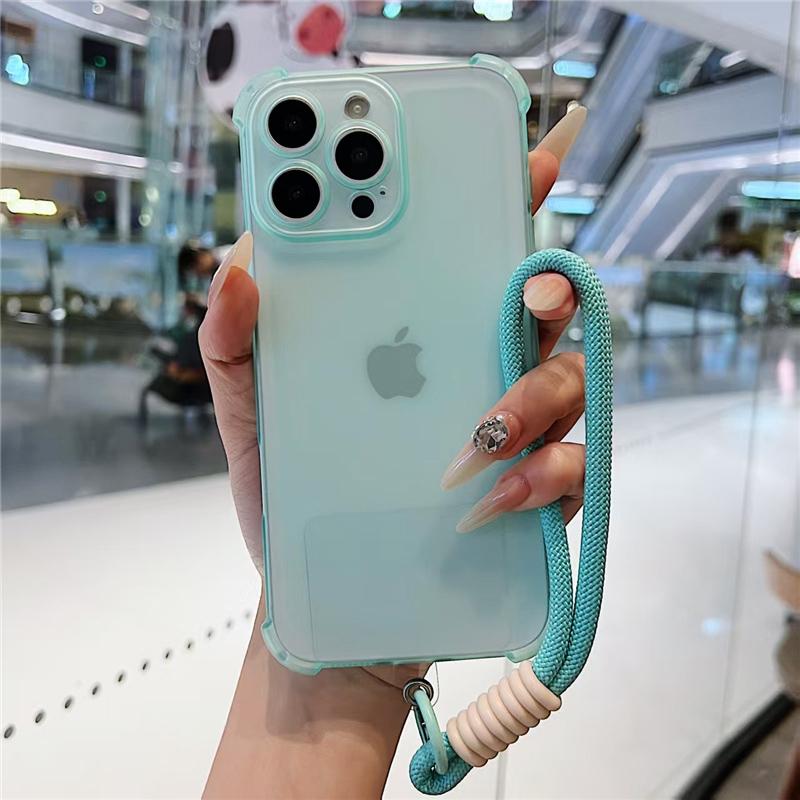 

With Lanyard Clear Matte Phone Case For vivo Y36 Y16 Y39 Y29 Y19S Y02 Y22 Y03 Y28 Y33S Y21S Y76 Y78 Shockproof Wrist Strap Cover For vivo Y22