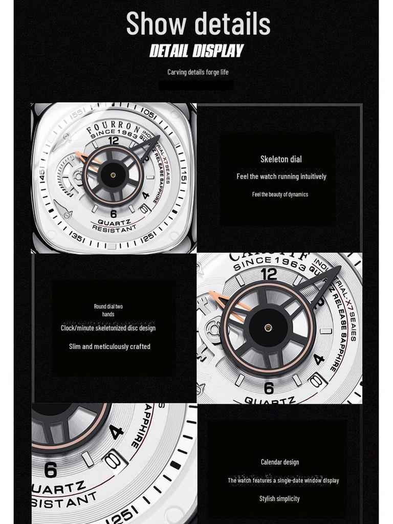 Brand Men's Waterproof Calendar Watch with Bold Dial, Trending In Live Broadcasts