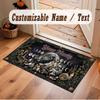 Space Cosmic Theme Crystal Velvet Floor Rug Personalized Custom Name Text Warm Carpet Home Decoration