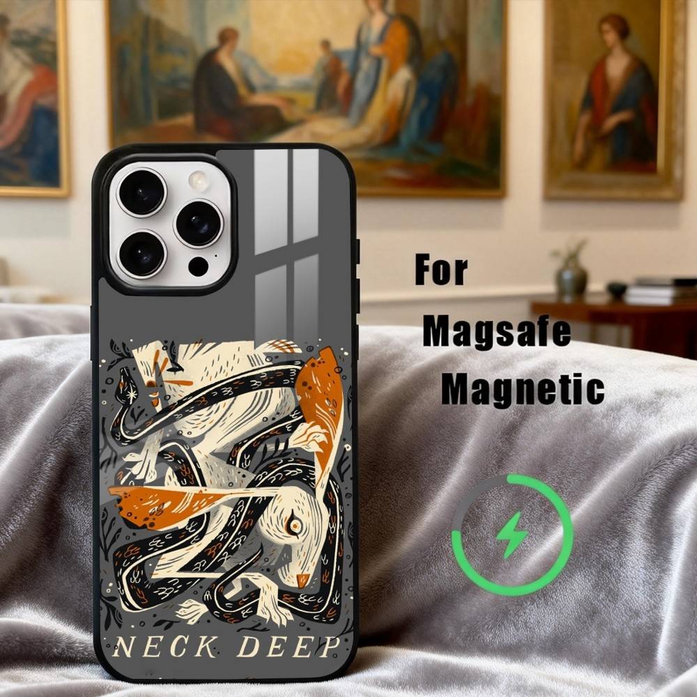 Pop-rock N-Neck D-Deep Band Phone Case For iPhone 17,16,15,14,13,12,Plus,Pro,Max for Magsafe Magnetic Wireless Charging