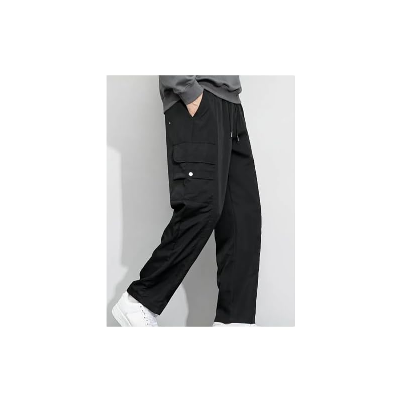 Lymio Men Cargo || Men Cargo Pants || Men Cargo Pants Cotton || Cargos for Men (Cargo-17-20) (M, Black) XL чёрный