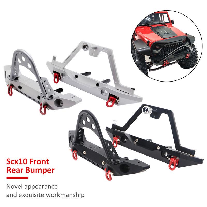 Aluminum Front Bumper CNC Bull Bar W// Shackle for1//10 RC Car TRX-4 SCX10 II Jeep