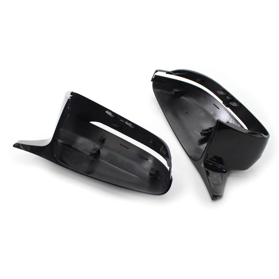 Pair Gloss Black Car Rear View Side Mirror Covers Caps For Bmw G30 G20 2018-2020