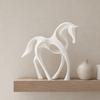 Office Desk Decoration 3D Printed Abstract Horse Statue, Minimalist Hollow White Figurine for Matte Figure Decor, Animal Shape Ornament Home