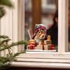 Vollständig transparente UV-Weihnachten Kleines Eichhörnchen Vollständig transparent Doppelseitig sichtbar Glas Heimdekorationsaufkleber