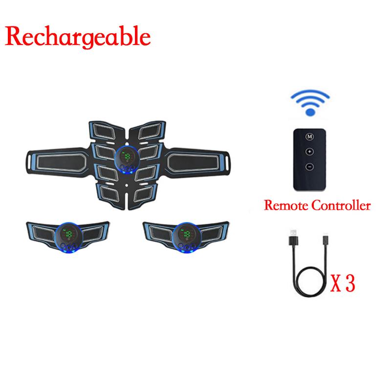 Smart EMS Muscle Stimulator with Remote Controller Electric Abdominal Trainer for Body Slimming and Relax