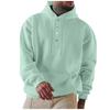 Men's Solid-color Pocket Button Long-sleeved Daily Casual Sweatshirt